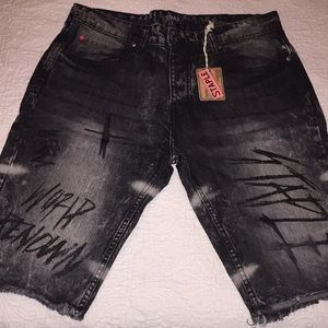 Denim shorts- black